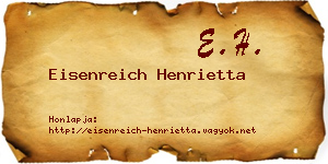 Eisenreich Henrietta névjegykártya