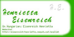 henrietta eisenreich business card